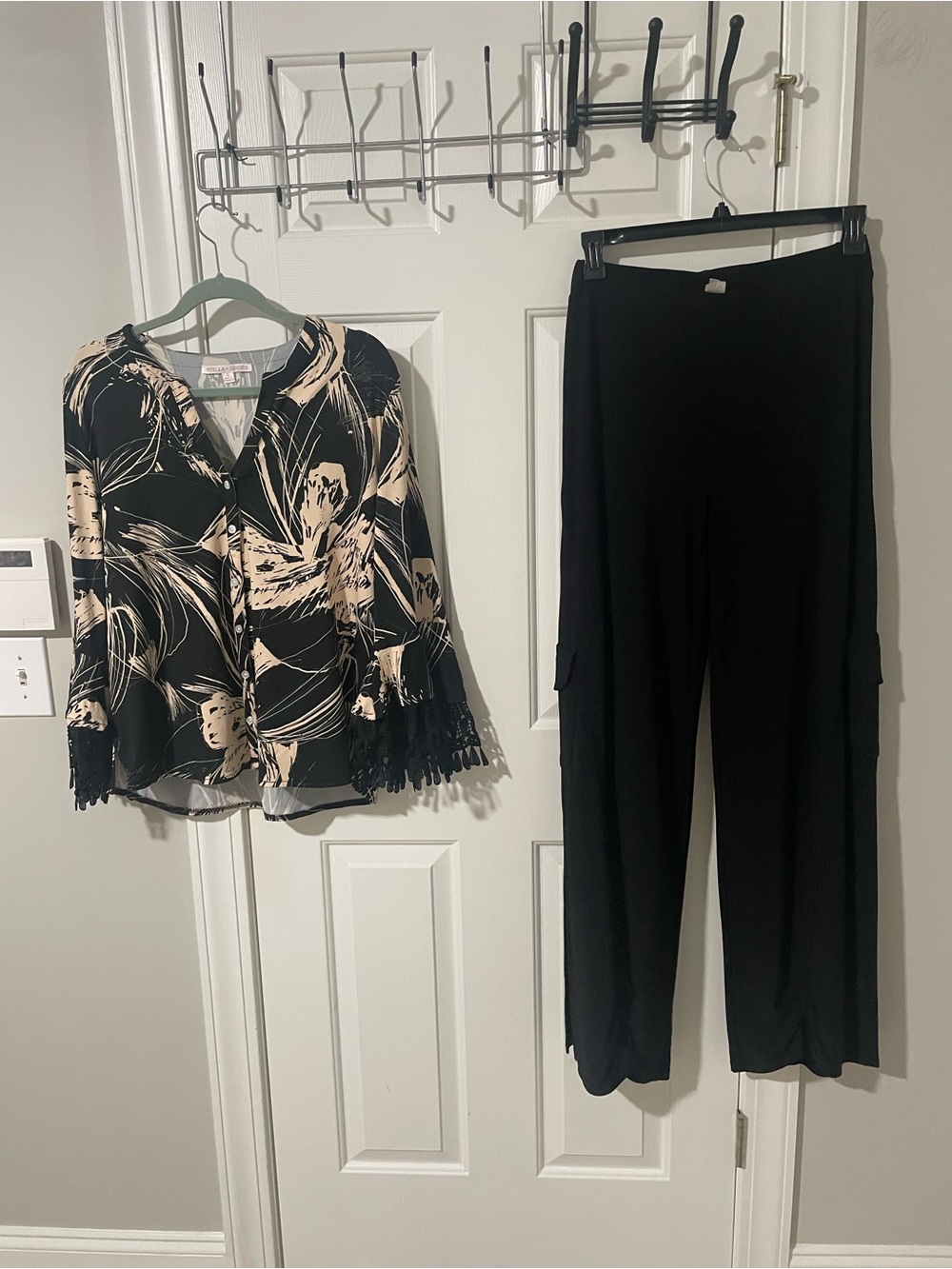 Black Wide-Leg Pull-On Pants - Women xl Stella & ginger top xl new